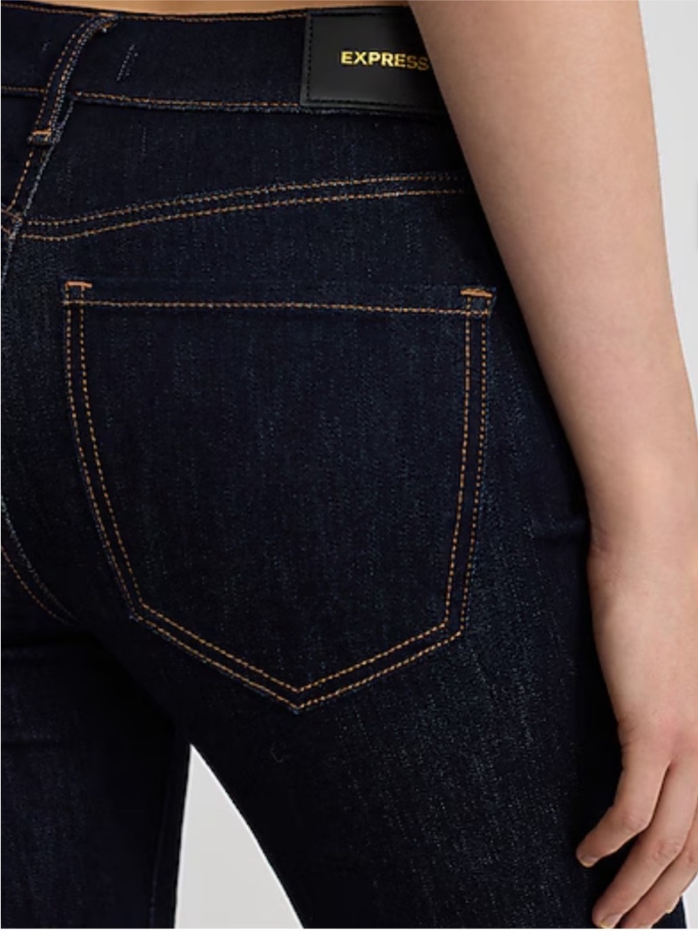 Express Women's Indigo Rinse Straight Leg Jeans with Split Hem Detail